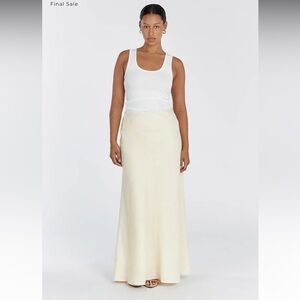 BNWT Shyrah Buttermilk Linen midi skirt